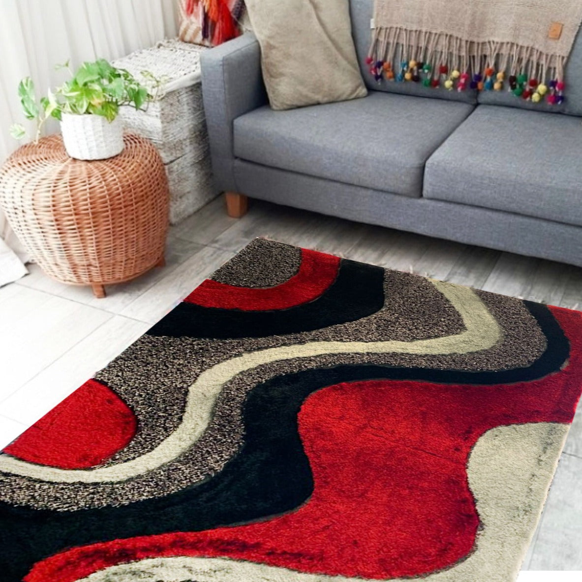 Luxury Shag Viscose Shiny Design Plush Area Rug/ Carpet - S.V.D DESIGN 29.