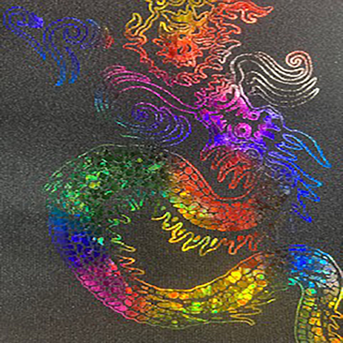 Stretch Nylon Spandex Fabric with Asian Dragon Hologram | Spandex Palace