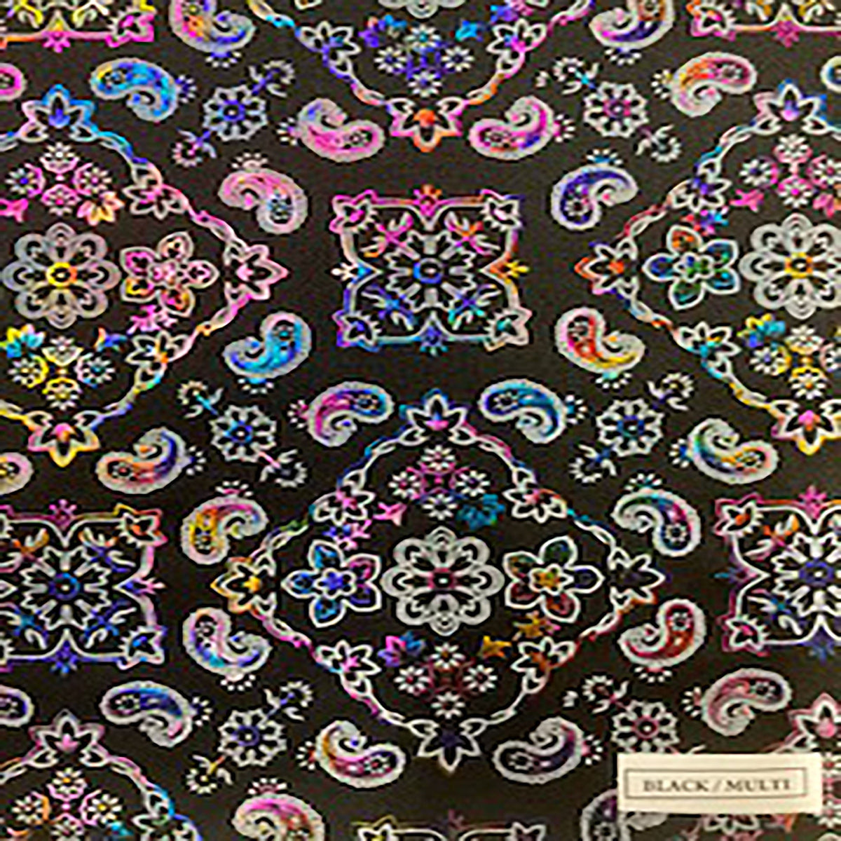 Stretch Nylon Spandex Fabric with Bandana Design and Foil | Spandex Palace