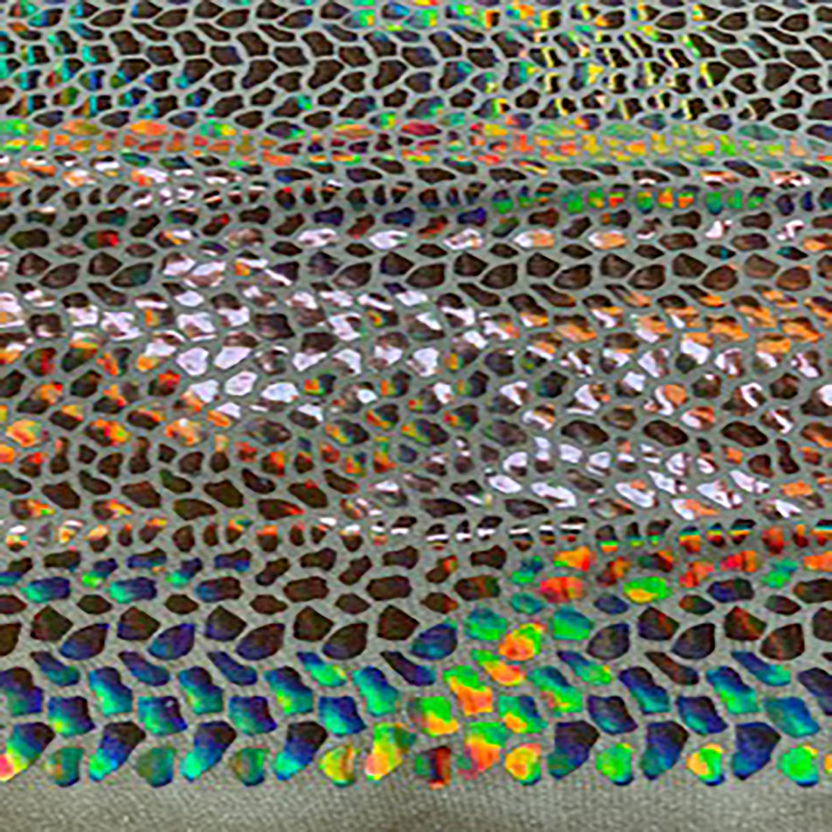 Stretch Nylon Spandex Fabric with Cobra Hologram Glued Sequin | Spandex Palace