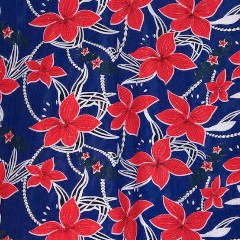 Large All Over Plumeria Glitter Polyester Fabric | Islands Fabric