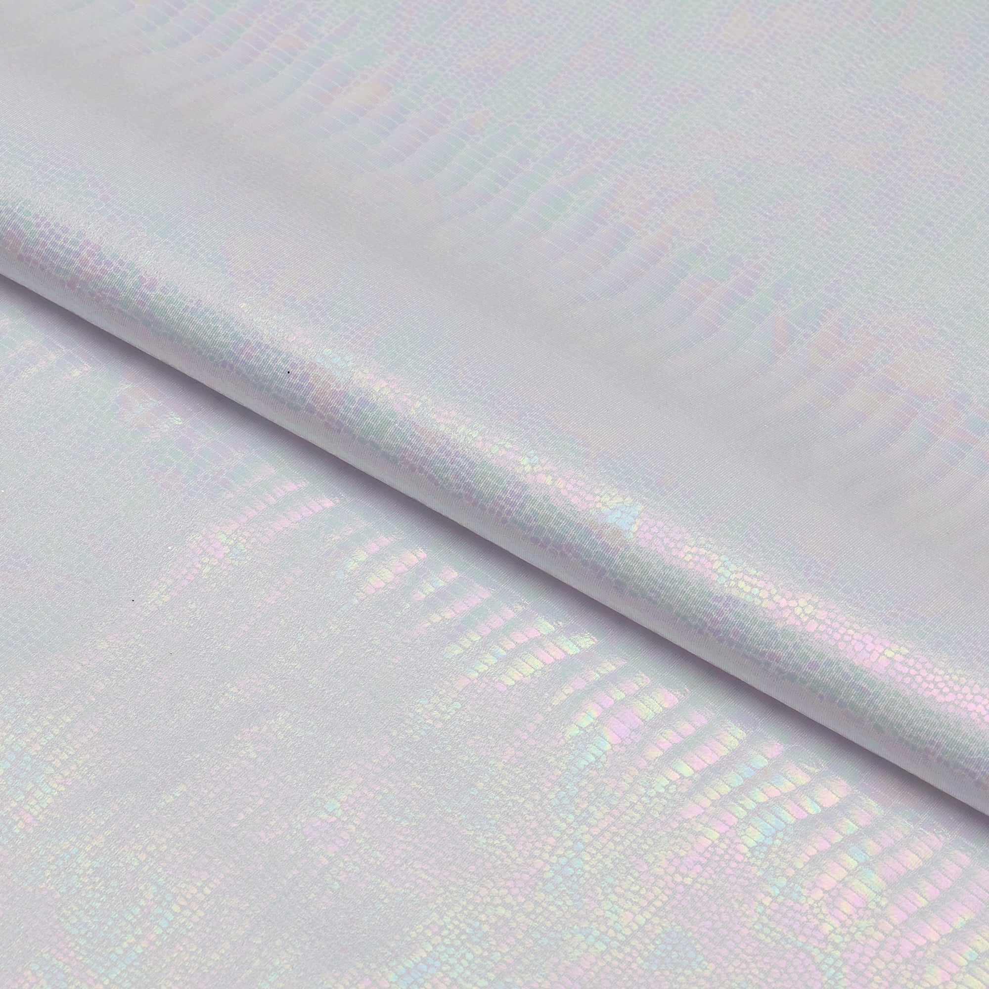Oil Slick Python Hologram Spandex Fabric | Blue Moon Fabrics
