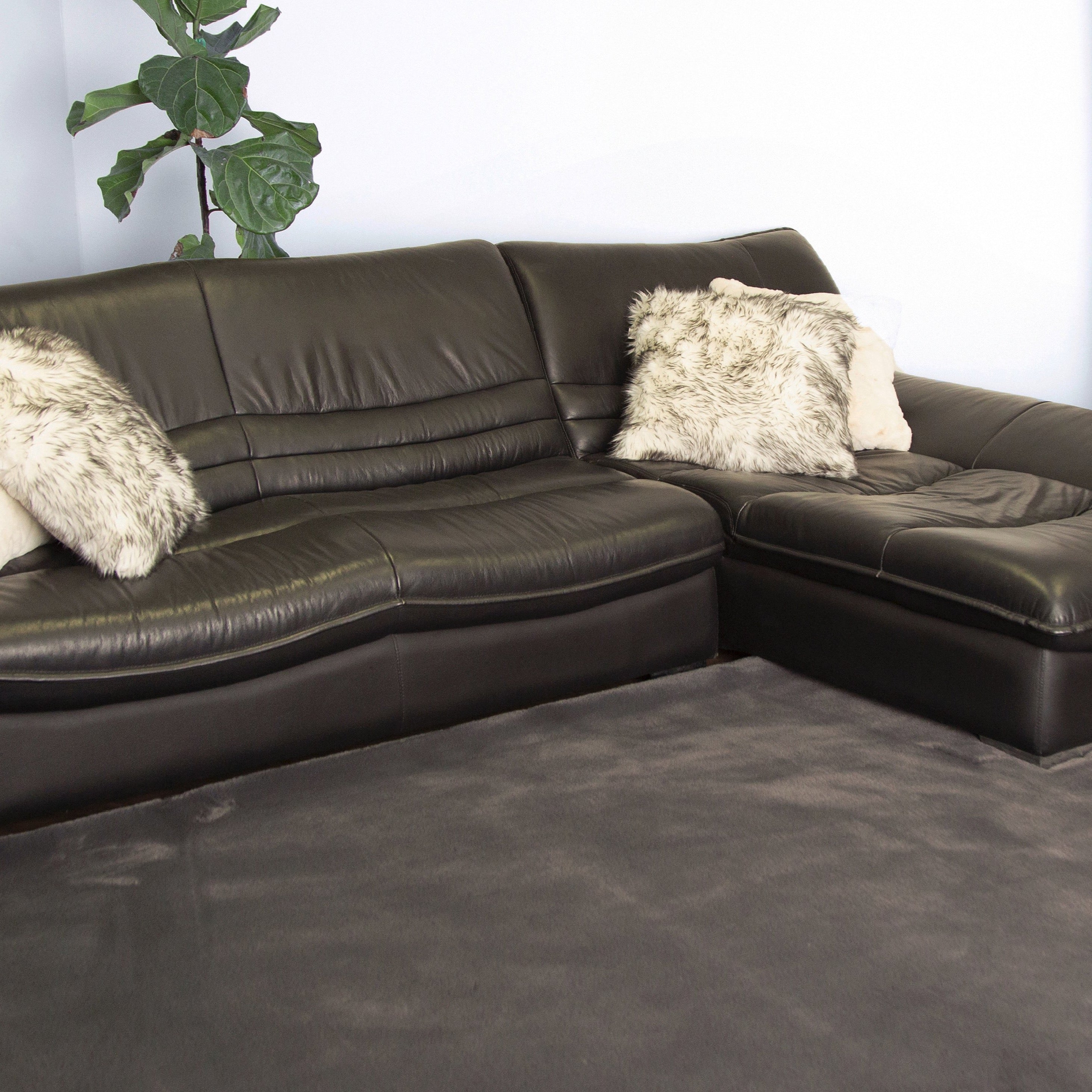 Soft Touch Faux Rabbit, Chinchilla Feel Solid Colors Area Rugs