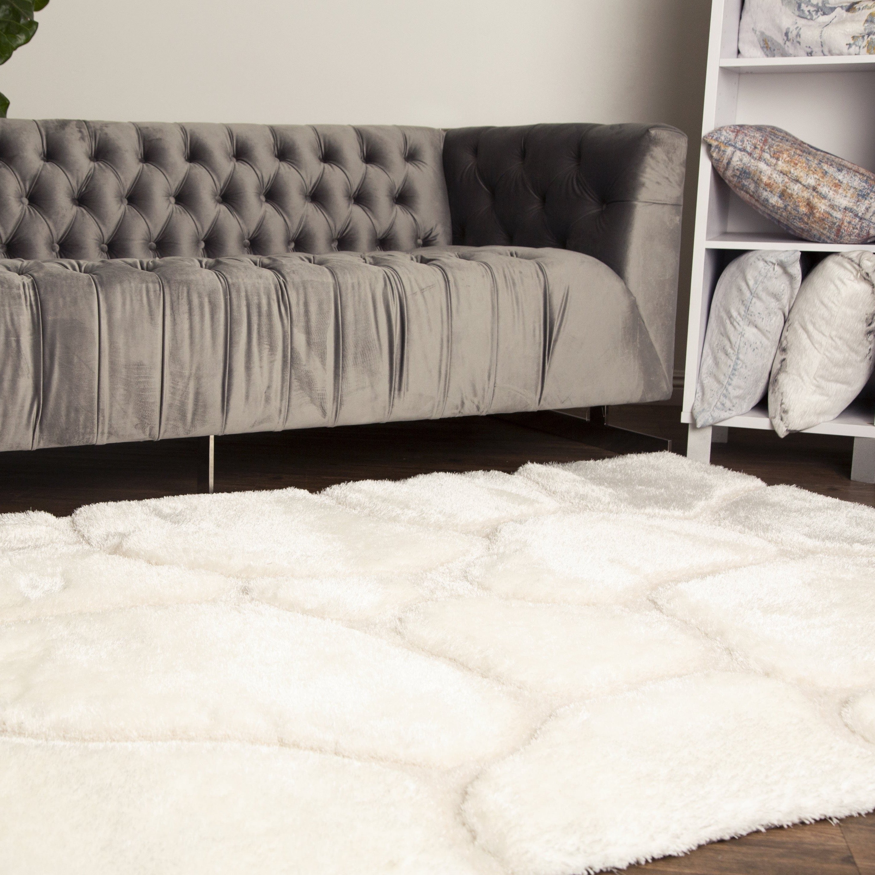 Soft Cozy 3D Rock Design Shag Area Rug/Carpet