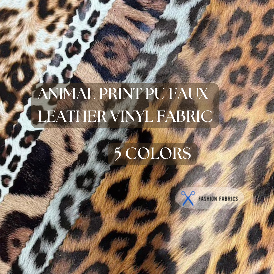 Animal Print PU Stretch Faux Leather Apparel Vinyl Fabric