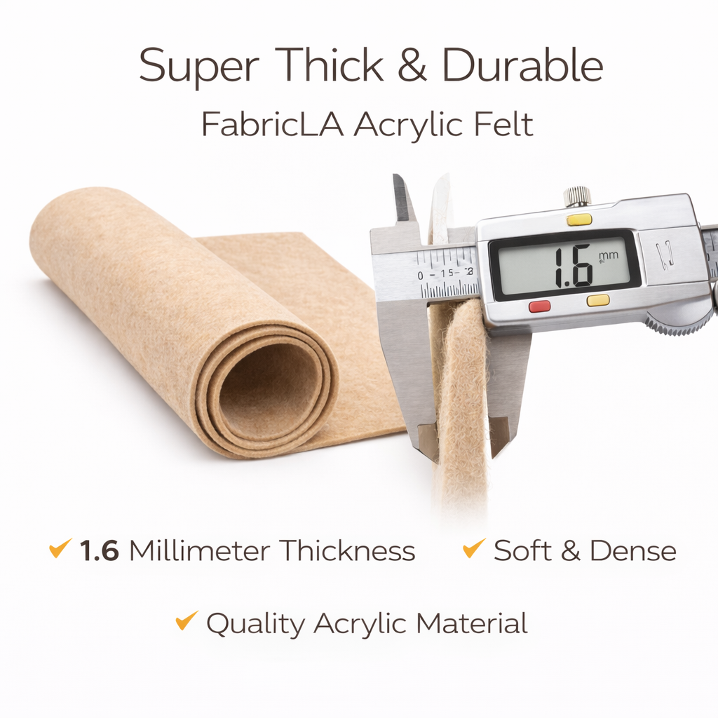 Acrylic Felt Fabric 1.6mm – Mint 72" Wide, 160 GSM | By the Yard