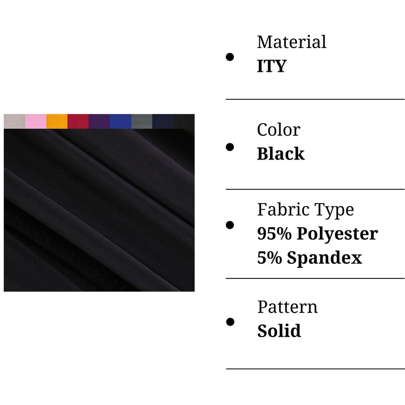 ITY Polyester Spandex Fabric | 60" Wide | Black