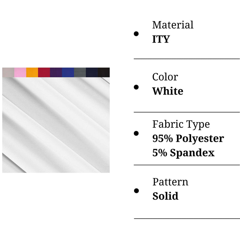 ITY Polyester Spandex Fabric | 60" Wide | White