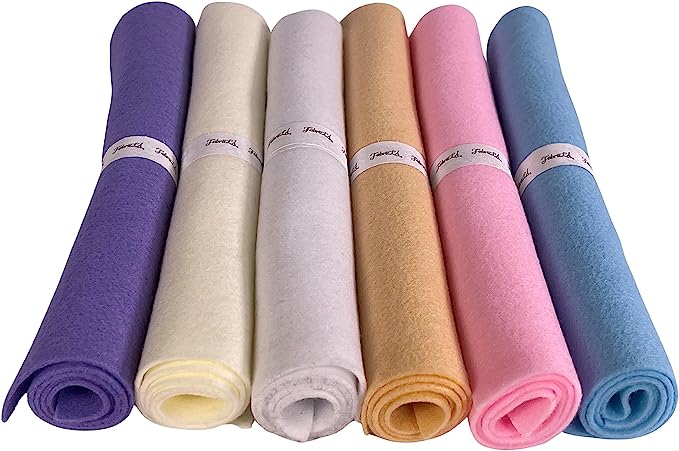 Craft Felt Rolls 6 Pcs – 12x18 Assorted Pastel Acrylic Fabric