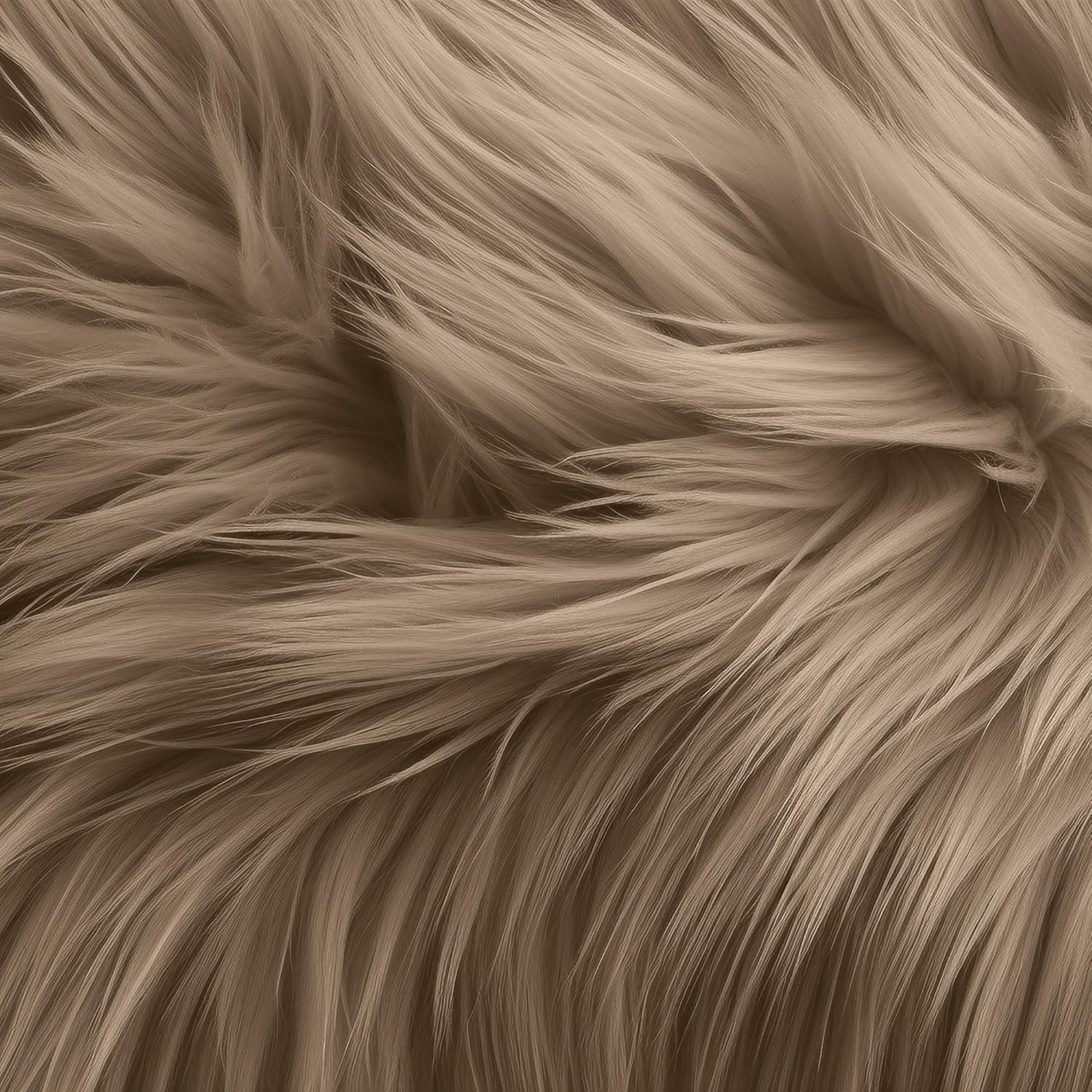 Faux Fur Fabric by the Yard – Shaggy Plush Long Pile, 60" Wide