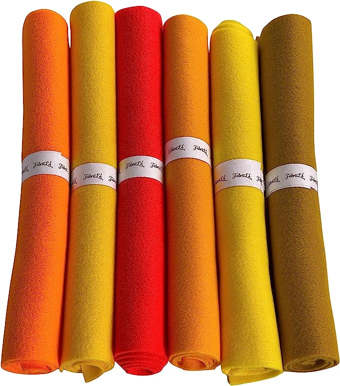 Acrylic Craft Felt Rolls 6 Pieces - 12X18- Imperial Yellows DIY Craft