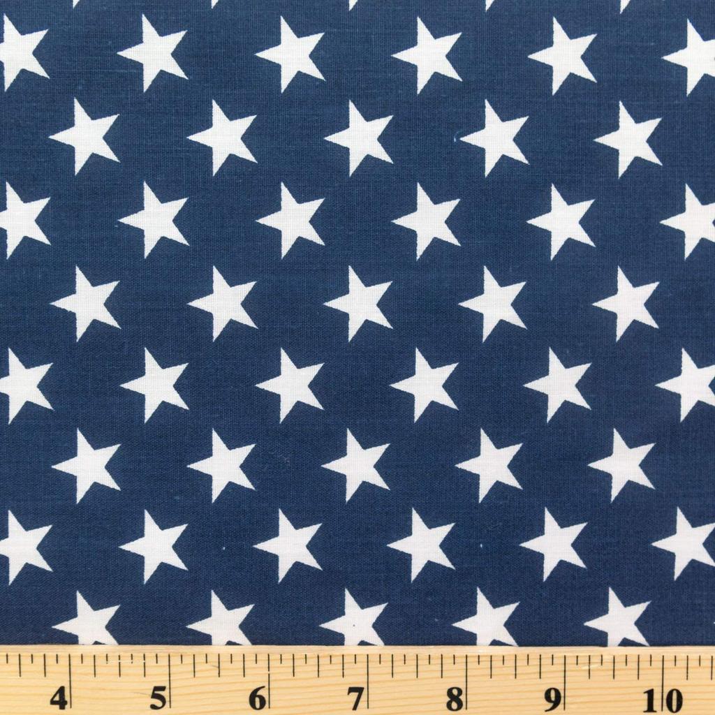 Patriotic Star Print Poly Cotton Fabric