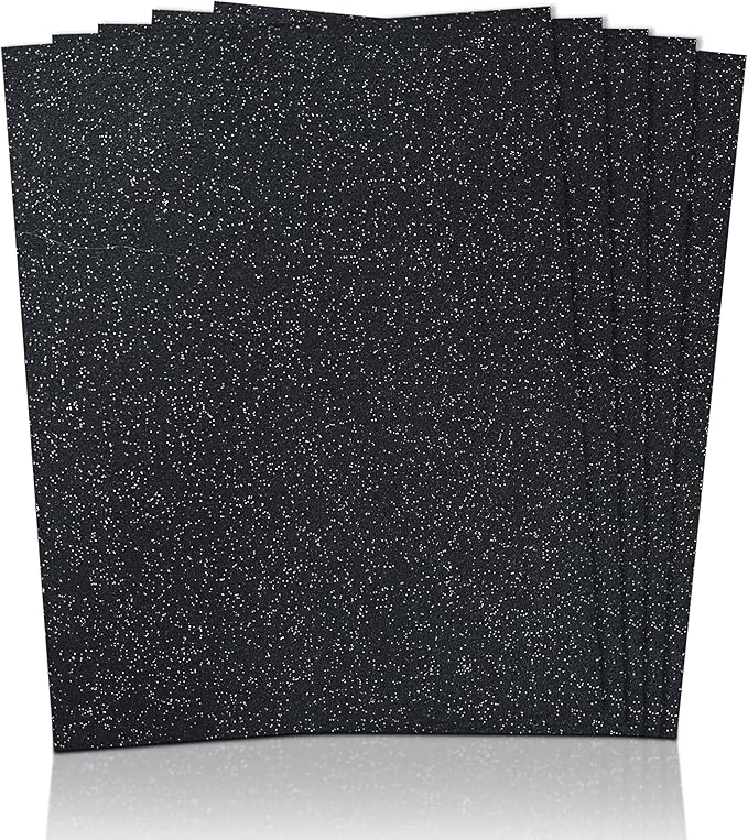 FabricLA Glitter Felt Sheets – 9x12" - 5 Pieces | 1.6mm Thick, Easy-to-Cut Craft Felt for DIY, Costumes & Decor