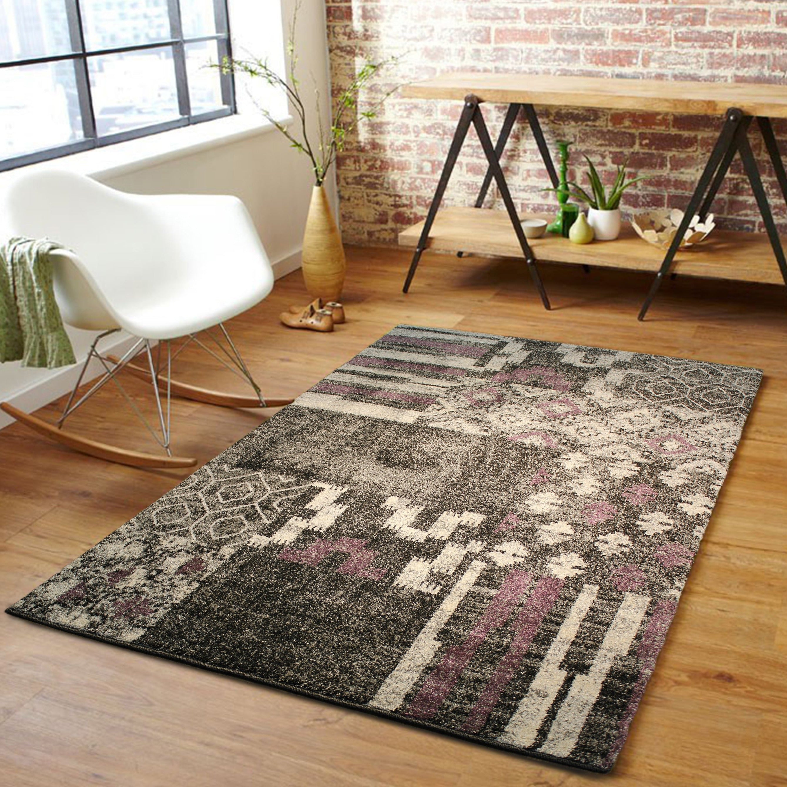 Luxuriously Plush Vintage Inspired Boho Area Rug/ Carpet