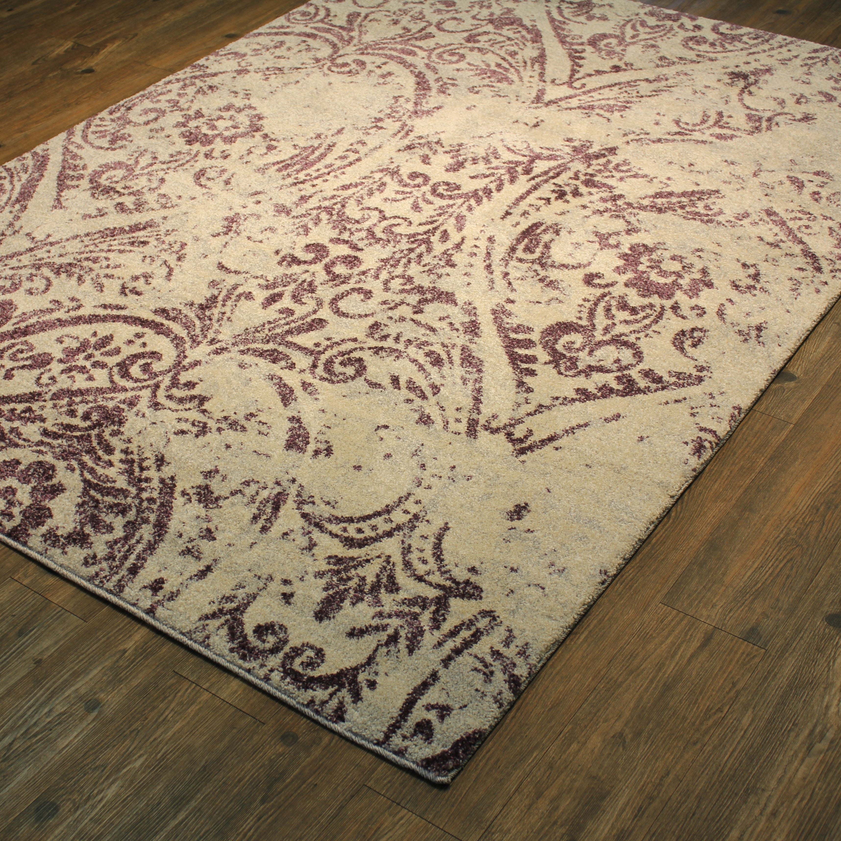 Plush Paisley Design Faded Area Rug/ Carpet