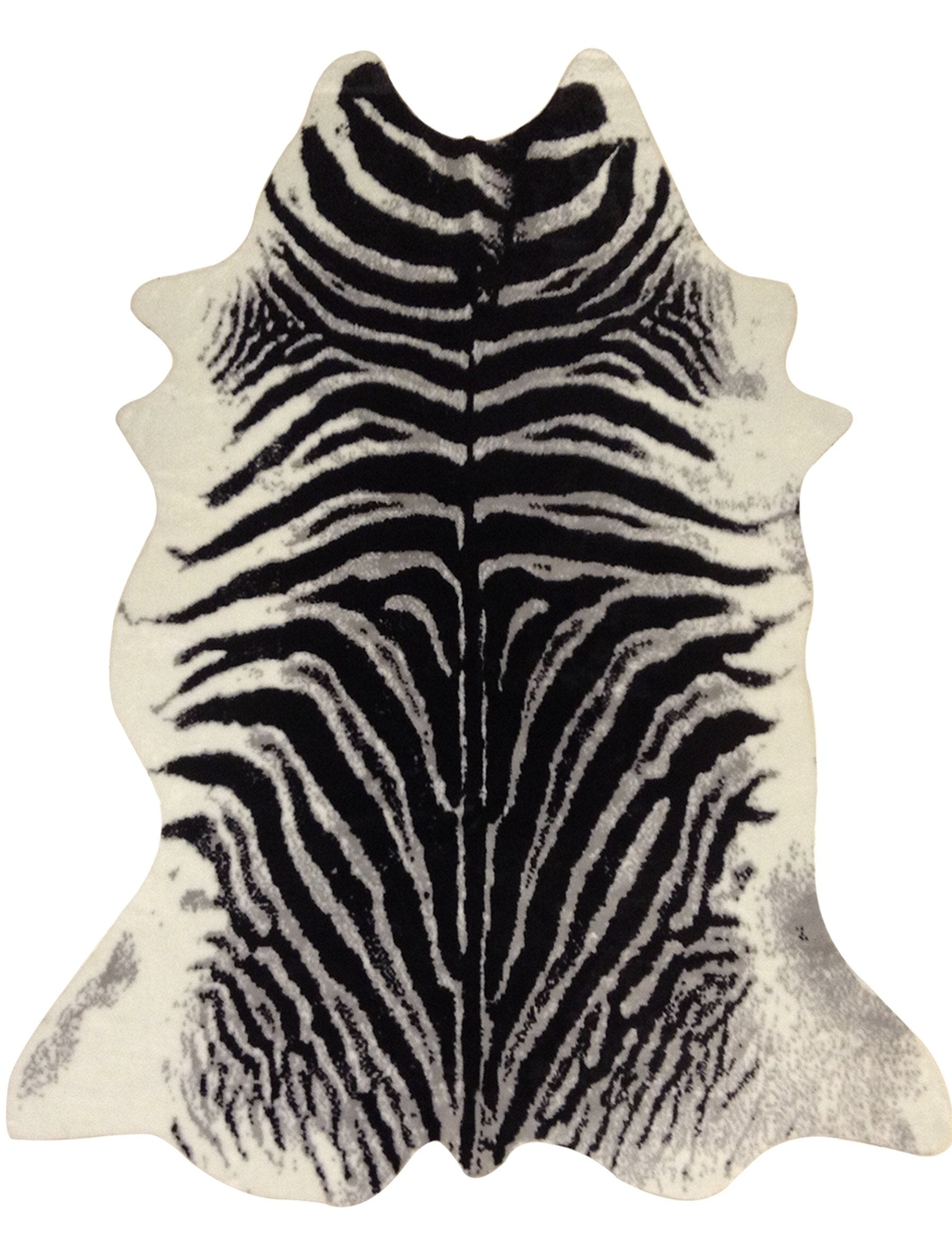 Zebra Print Vegan Faux Hide/Cowhide Area Rug/Carpet Animal Cruelty Free