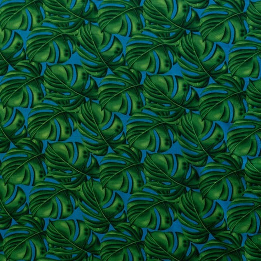 All Over Monstera Leaf Polyester Fabric | Islands Fabric