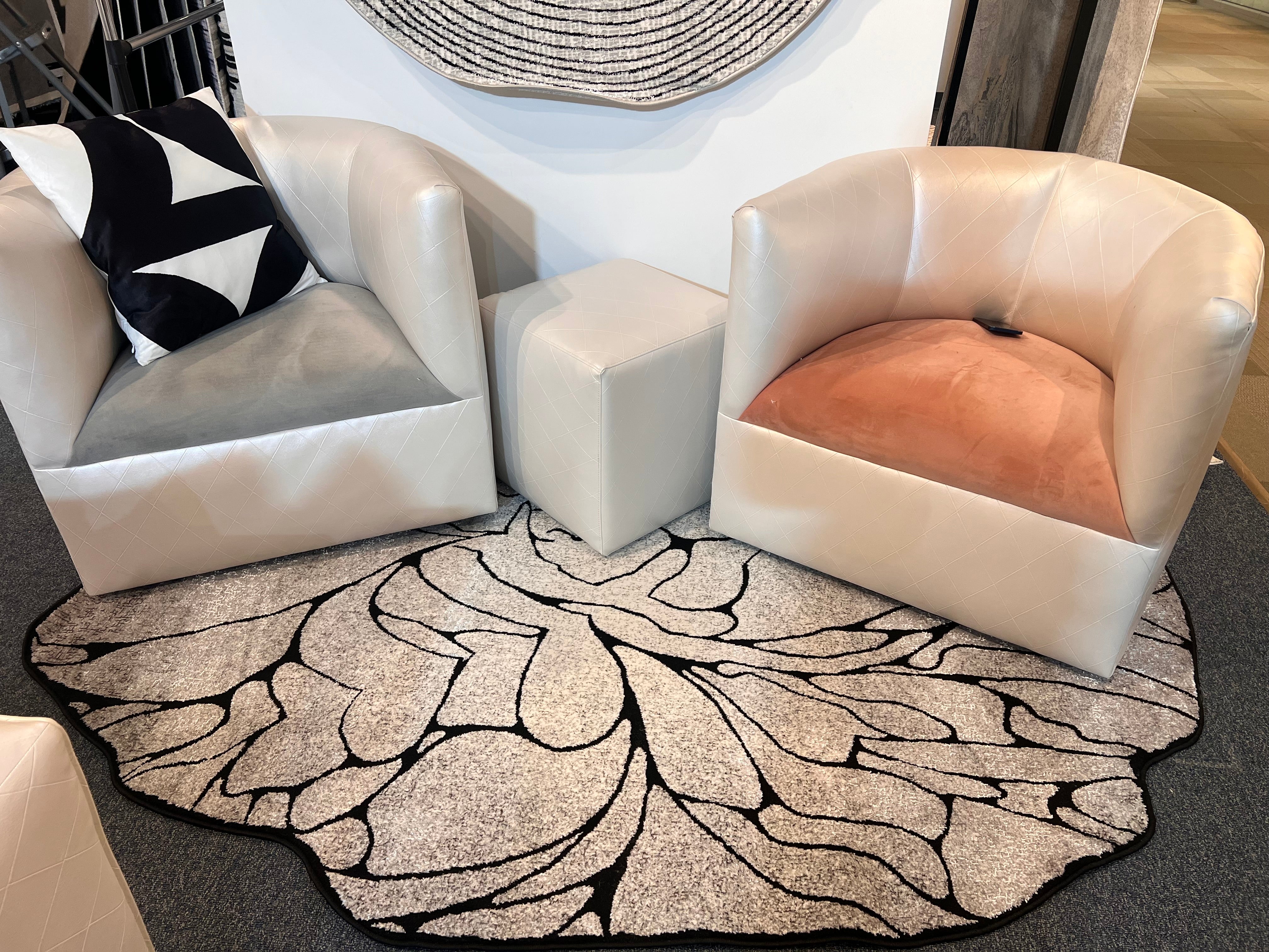 Silver-Toned with Bold Irregular Black Geometric Detailing - Z322A (POL807)