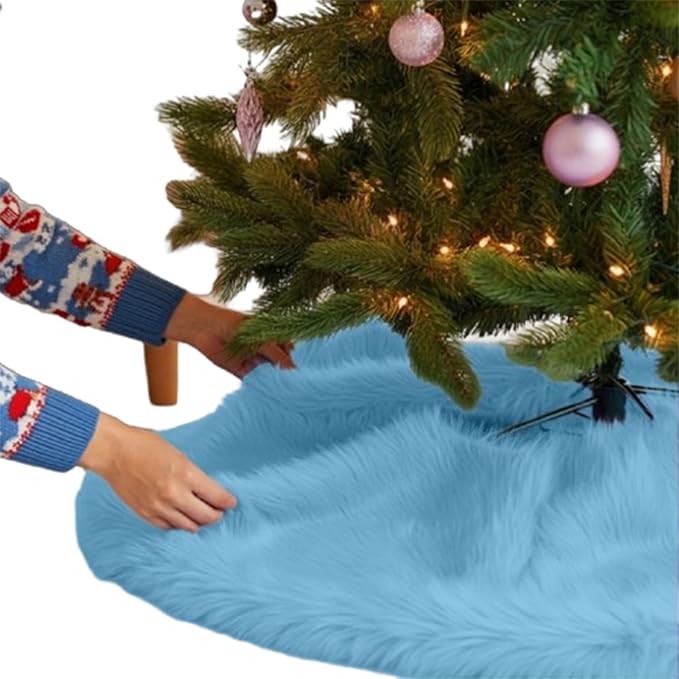 Premium Faux Fur Christmas Tree Skirt - 48 Inch | Luxurious Decoration