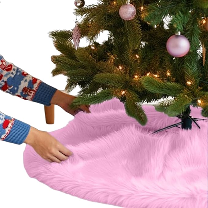 Premium Faux Fur Christmas Tree Skirt - 30" | Holiday Decorations