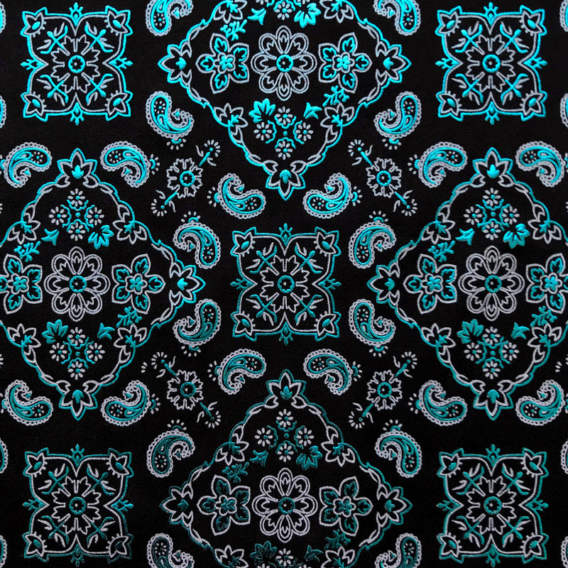 Bandana Foil Printed Spandex Fabric | Blue Moon Fabrics