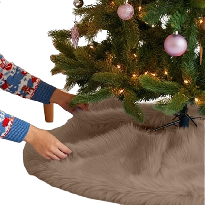 Premium Faux Fur Christmas Tree Skirt - 60 Inch | Luxurious Decoration