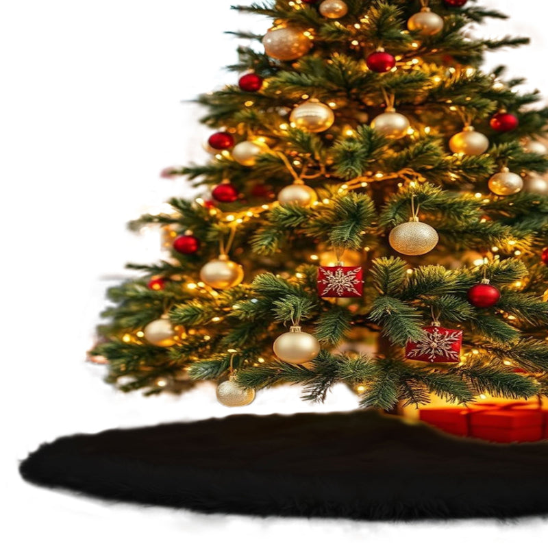 Premium Faux Fur Christmas Tree Skirt – 36 Inch Holiday Decor