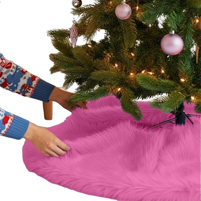 Premium Faux Fur Christmas Tree Skirt - 60 Inch | Luxurious Decoration