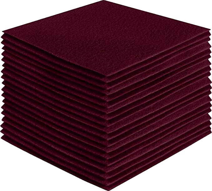 Acrylic Felt Craft Sheet Packs – Burgundy | 100% Soft Felt for DIY