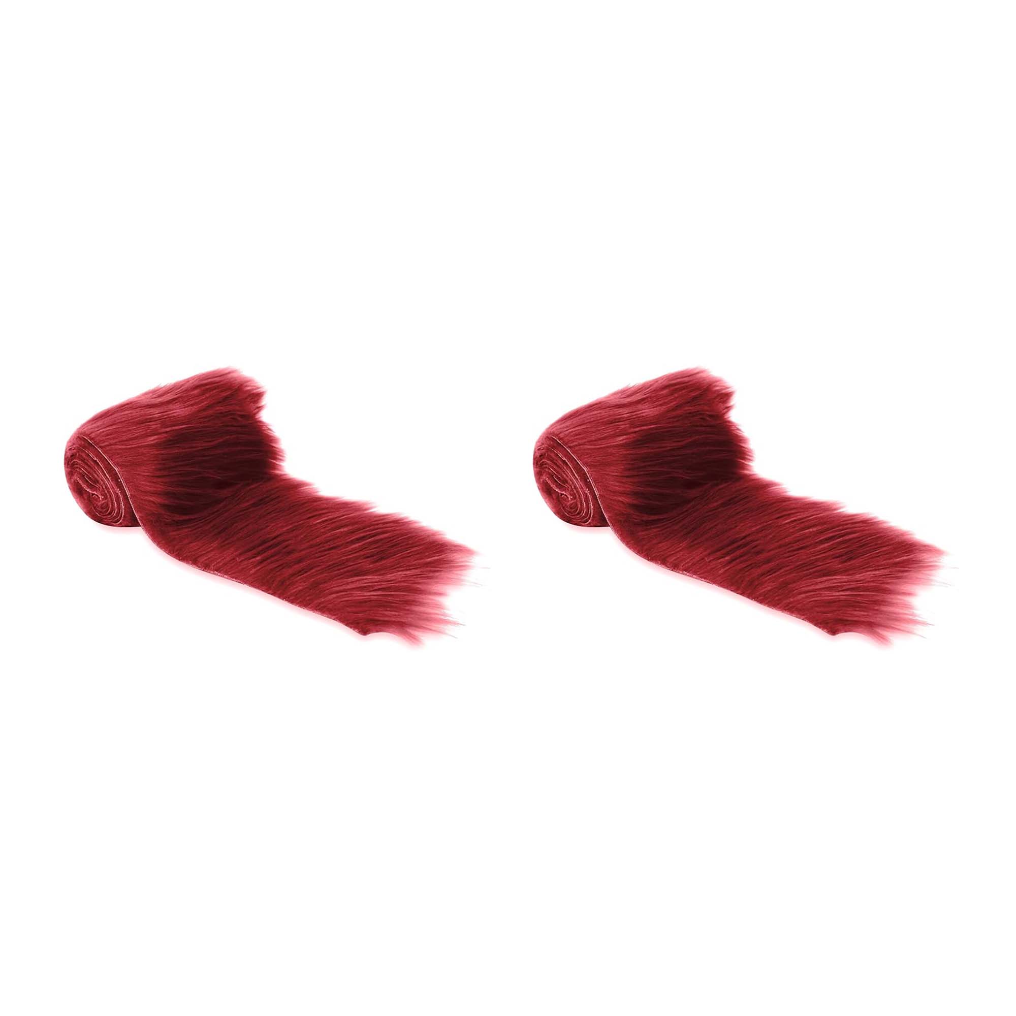 Mohair Faux Fur Fabric Strips Pre Cut Trim Ribbon Pack of 2