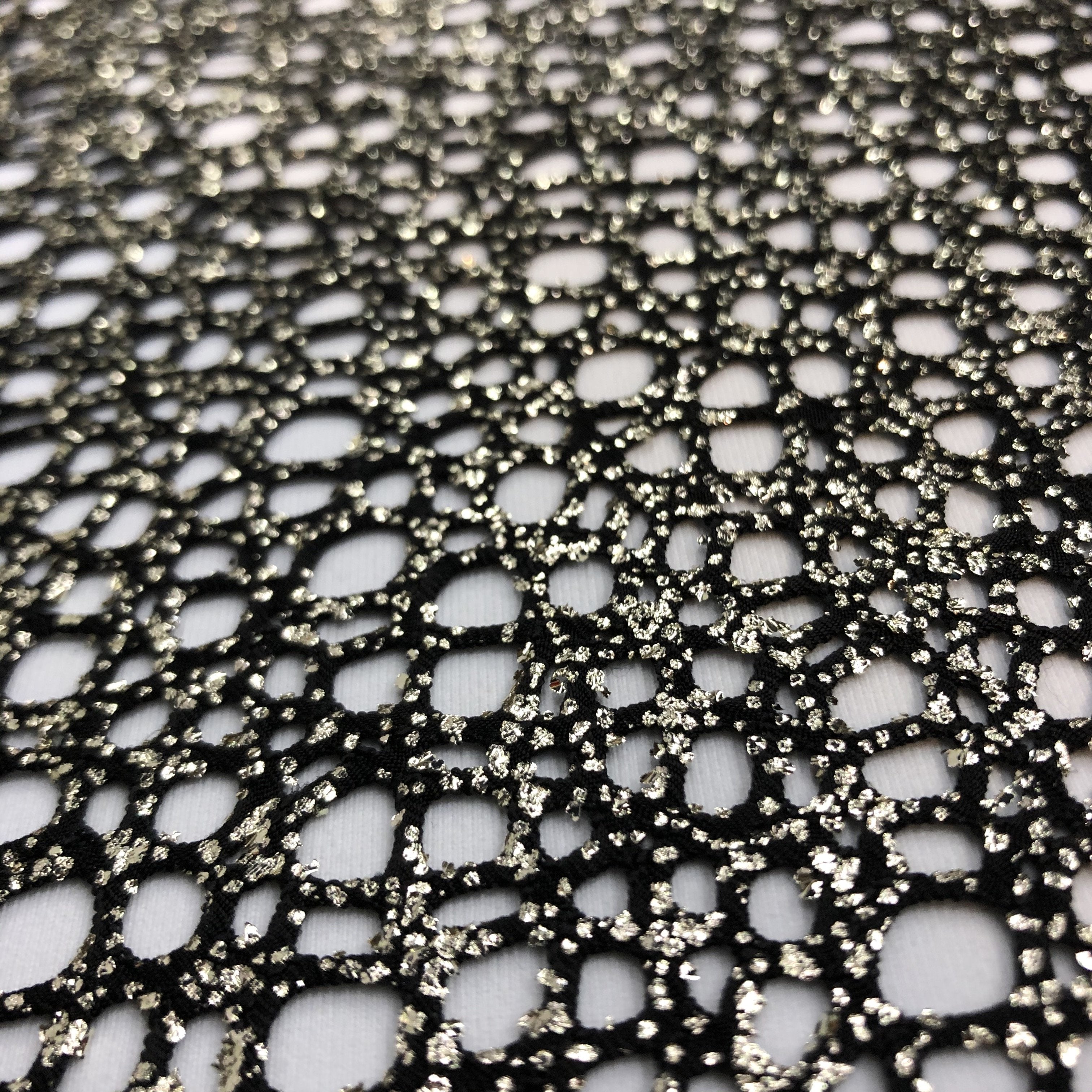 Centerstage Foiled Stretch Netting | Blue Moon Fabrics