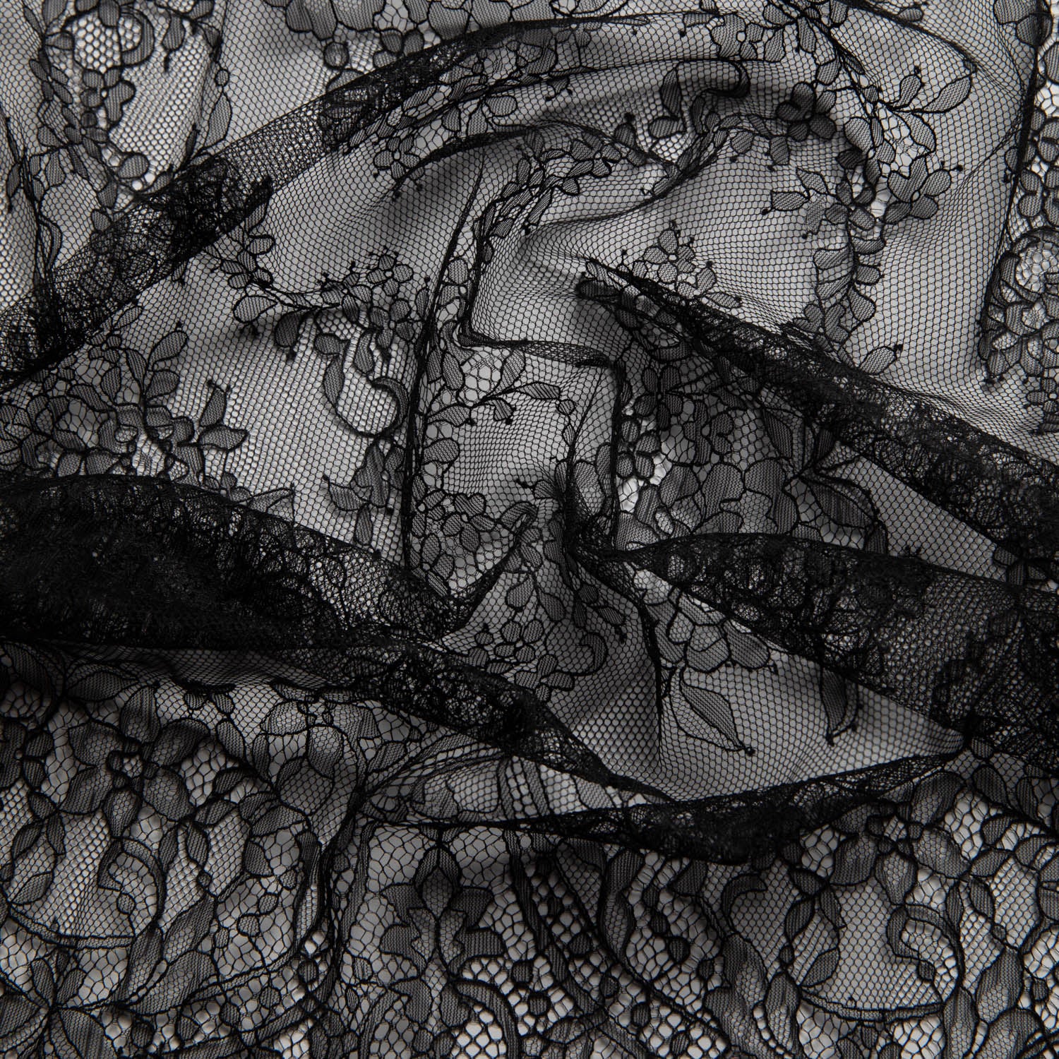 Chantilly Lace Black Fabric - Exquisite Fabrics