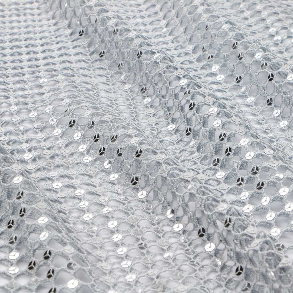 Chequered Knitted Lace Sequin Fabric | Blue Moon Fabrics