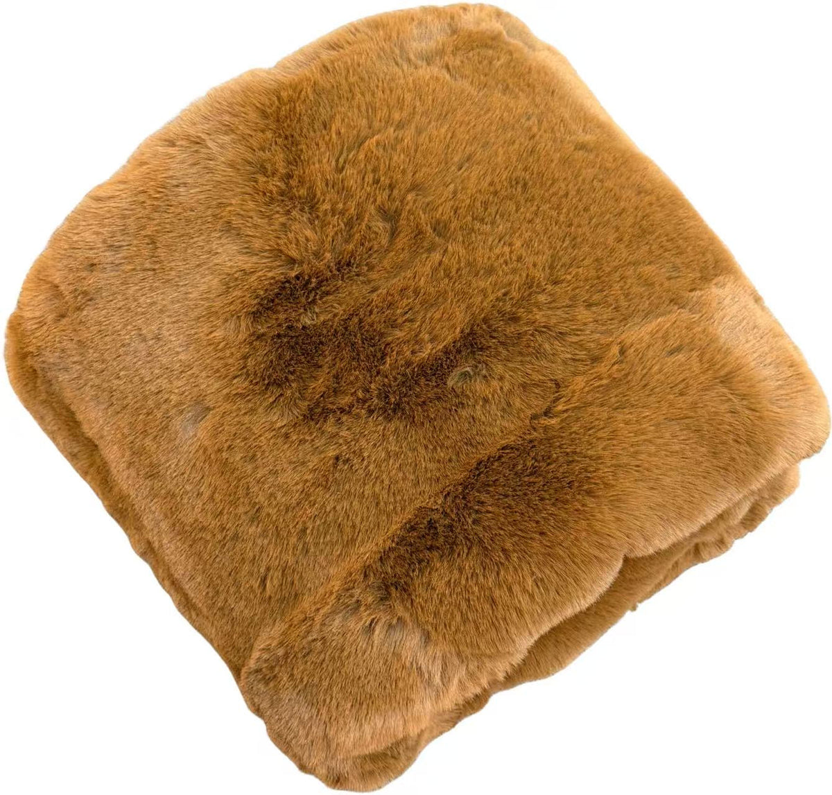 Luxe Copper Chinchilla Faux Fur Throw Blanket – Ultra-Soft Plush Bedspread