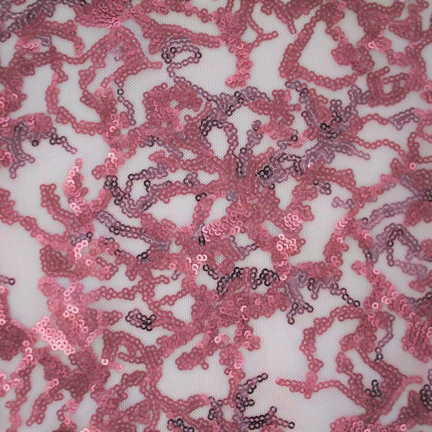 Coral Reef Stretch Mesh Sequin Fabric | Blue Moon Fabrics