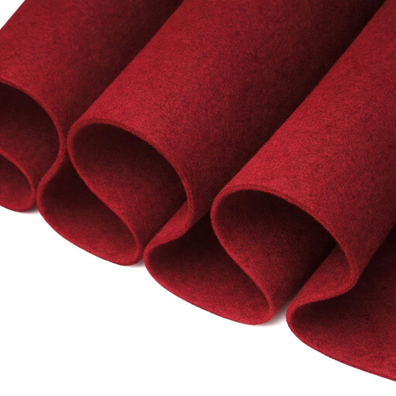 Acrylic Felt Fabric 1.6mm – Dark Red, 72" Wide, 160 GSM | By the Yard