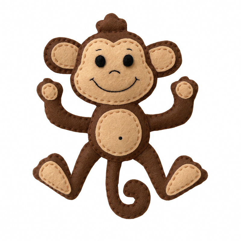 DIY Felt Monkey Craft Kit – Beginner Sewing Project for Kids