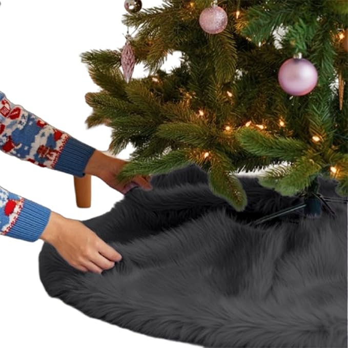 Premium Faux Fur Christmas Tree Skirt - 40" | Luxurious Decorations