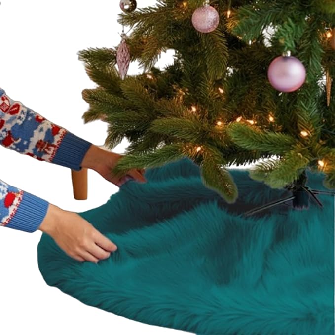 Premium Faux Fur Christmas Tree Skirt - 30" | Holiday Decorations