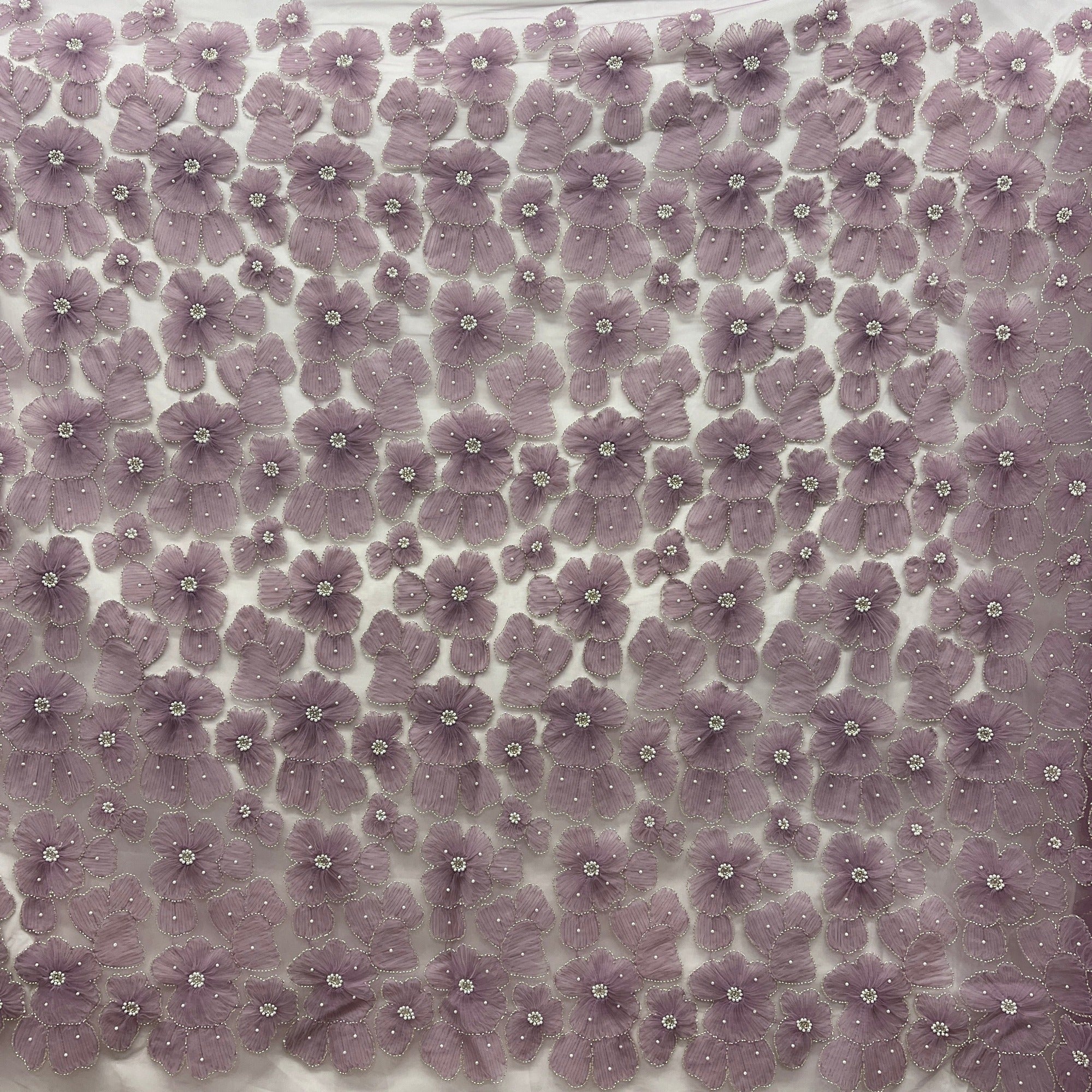 Beaded 3D Floral Lace Fabric for Bridal, Quinceañera & Dance Dresses | Lace USA - GD-216