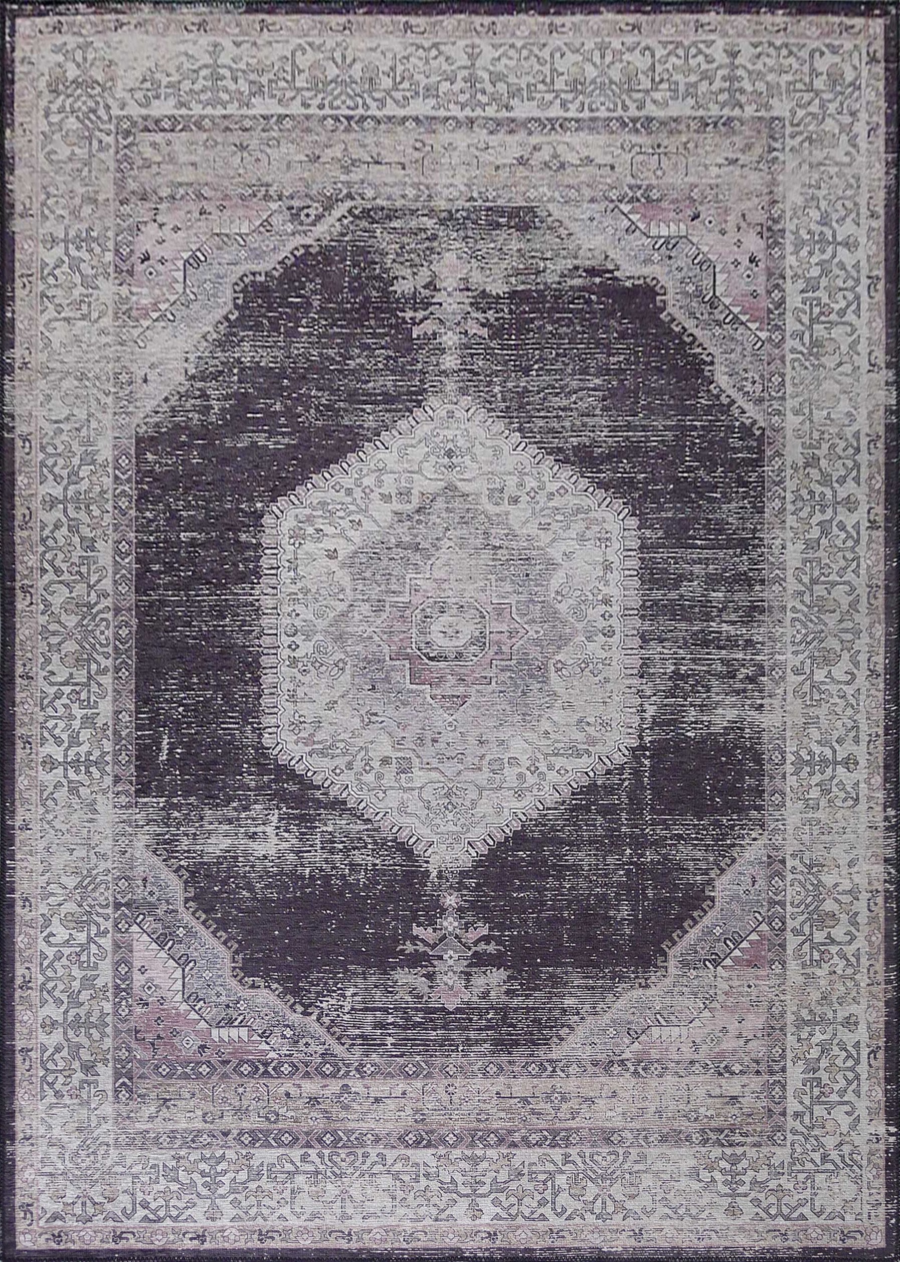 Medallion Vintage Faded Print Style Area Rug/ Carpet