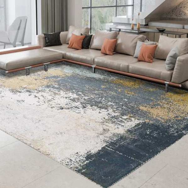 Dark Beige Tones Vintage Print Design Area Rug/ Carpet