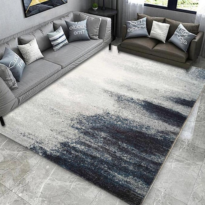 Vintage Blue Faded Comfort Print Design Area Rug/ Carpet