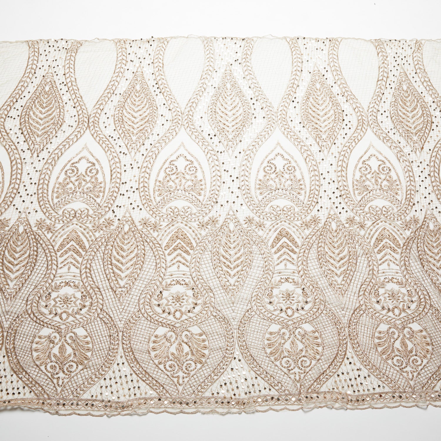 EMBROIDERED BEADED & SEQUINED LACE 100% POLYESTER WIDTH 50/52" - Exquisite Fabrics