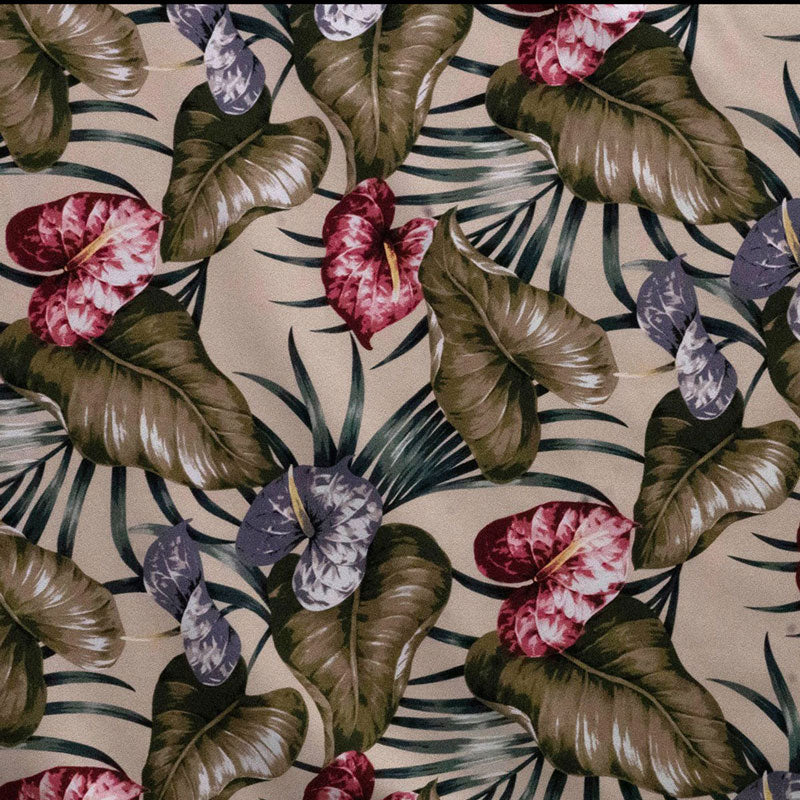Elephant Ear & Palm Leaves Fabric | Upholstery