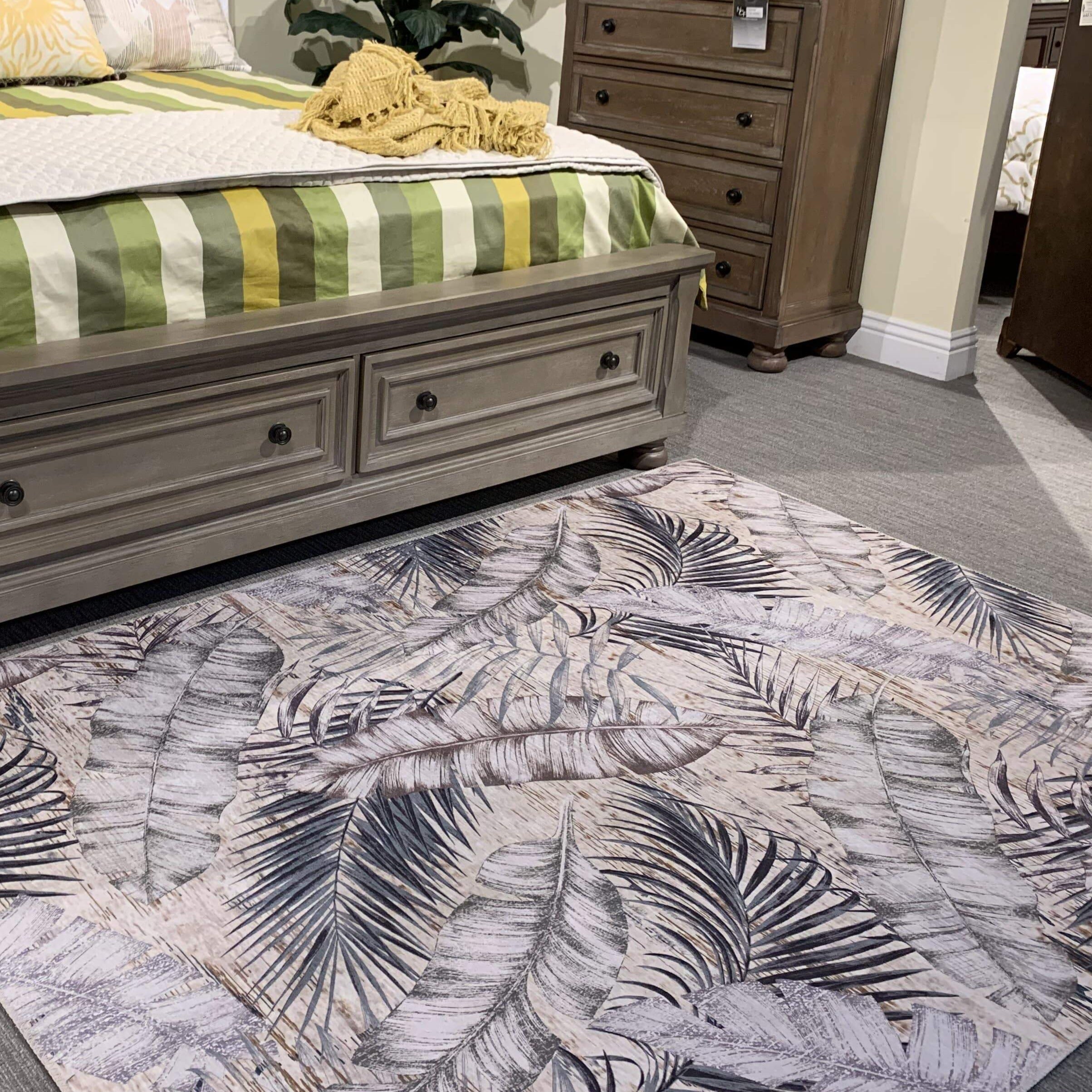 Leaf Comfort Vintage Bohemian Design Print Area Rug/ Carpet