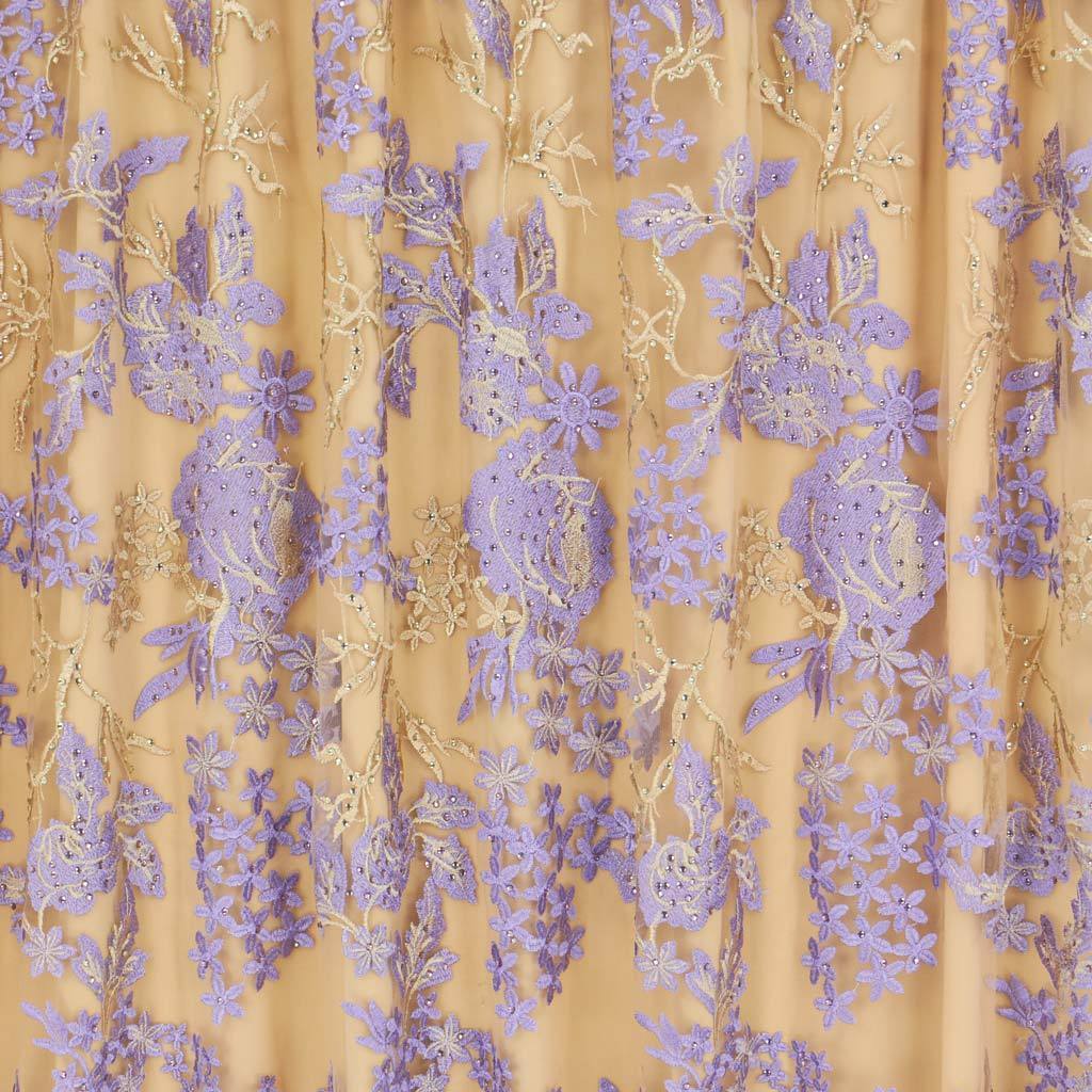 Eve Embroidered Mesh Fabric | Blue Moon Fabrics