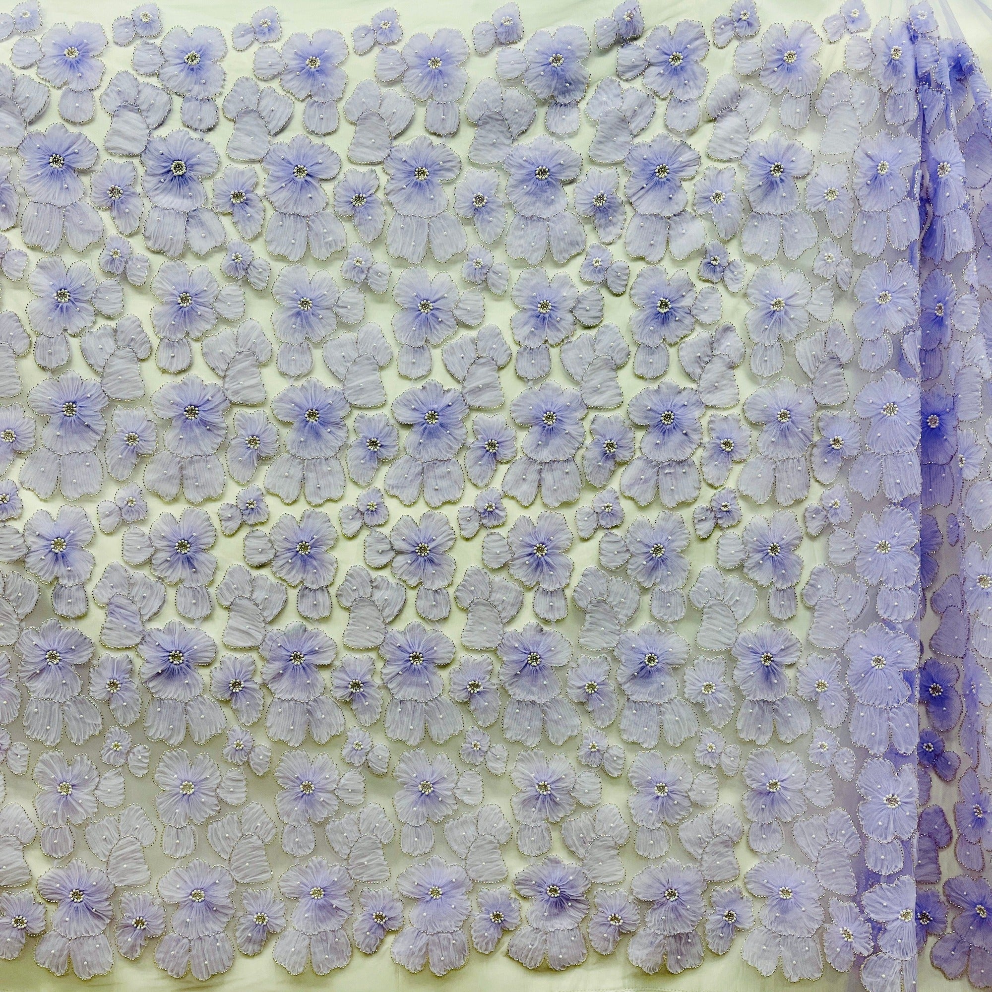 Beaded 3D Floral Lace Fabric for Bridal, Quinceañera & Dance Dresses | Lace USA - GD-216
