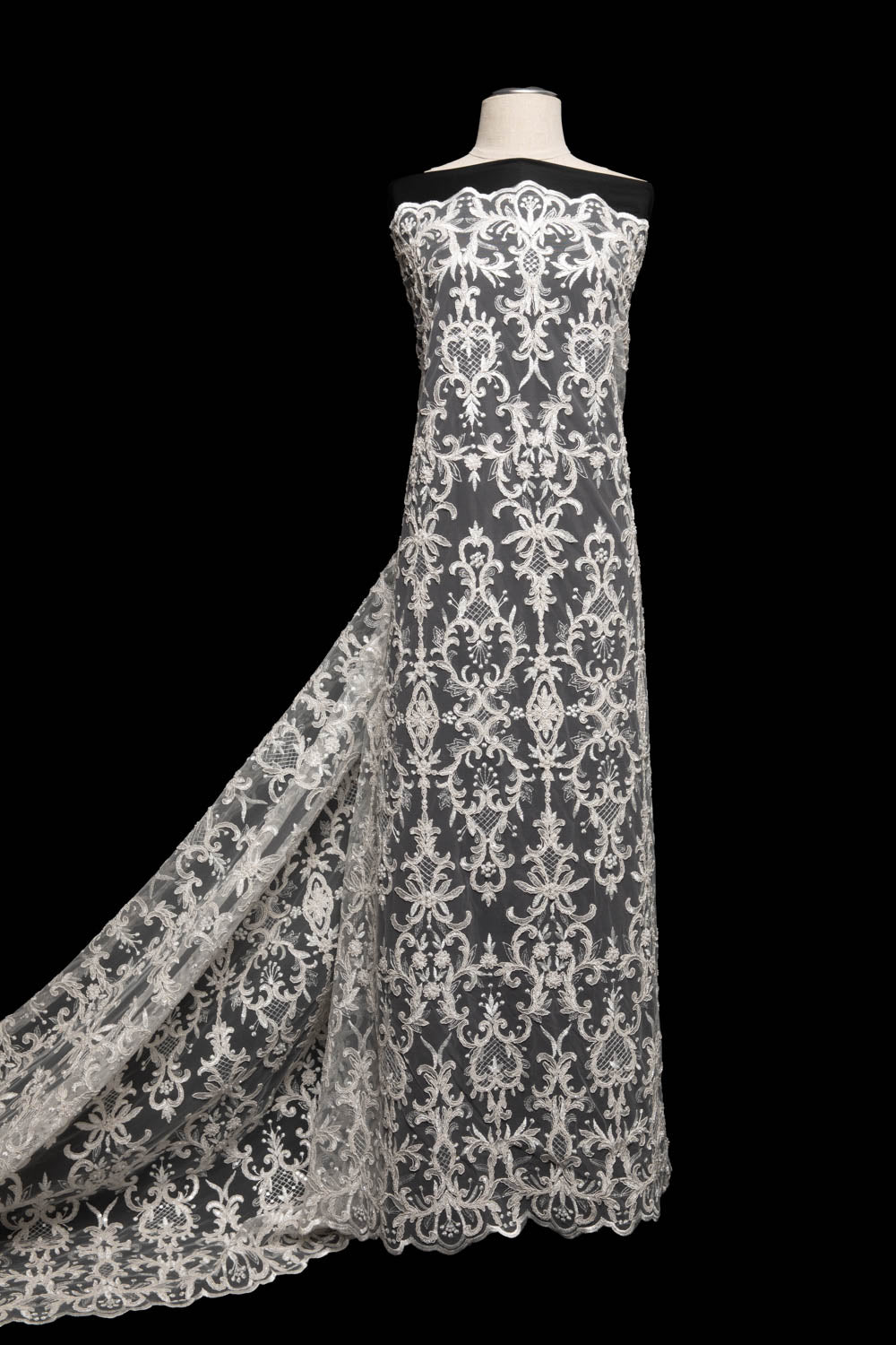 Tulle Lace Fabric Embroidered with Beautifully Intricate Design 52" Wide | Exquisite Fabric