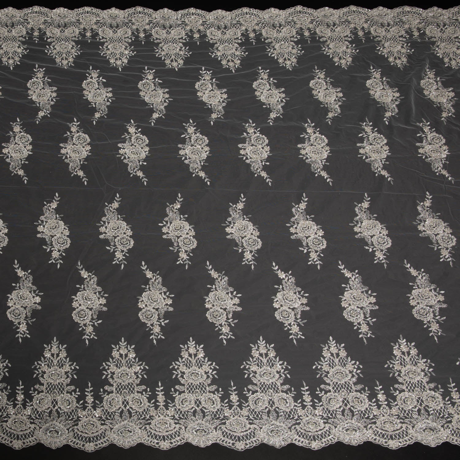 Embroidered Tulle Lace Fabric with Exquisite Design 50/52" Wide | Exquisite Fabric